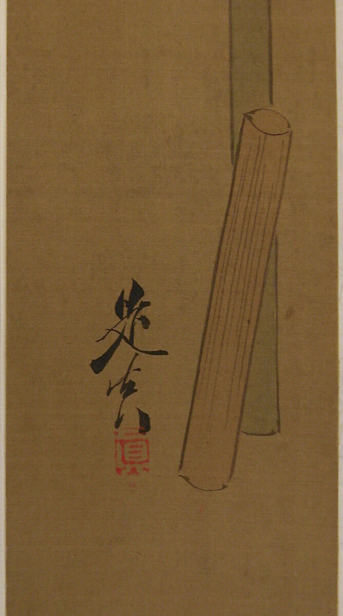 Brush, Shibata Zeshin (Japanese, 1807–1891), Painting; ink and color on paper (tanzaku), Japan