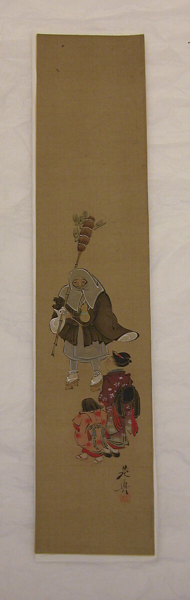 Group, Shibata Zeshin (Japanese, 1807–1891), Painting; ink and color on paper (tanzaku), Japan 