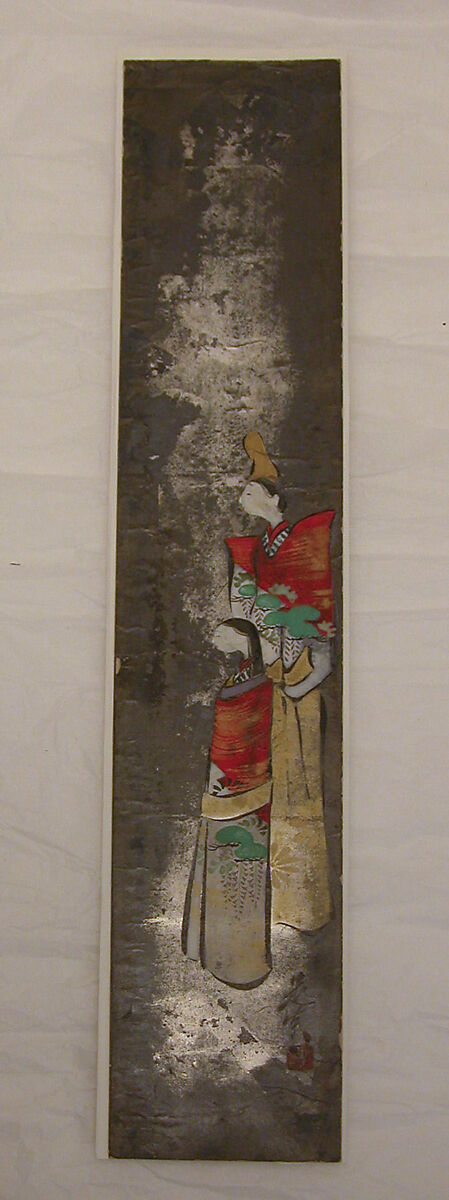 Dolls (Tate-bina), Shibata Zeshin (Japanese, 1807–1891), Painting; ink and color on paper (tanzaku), Japan 