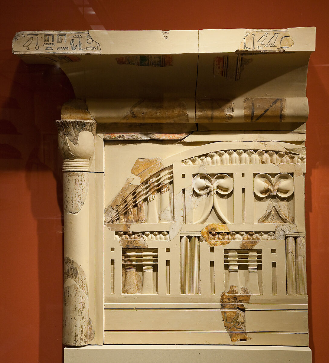 Part of 07.230.1d, Limestone, paint