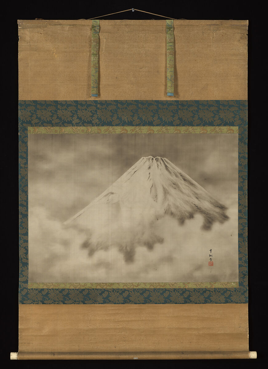 Mt. Fujiyama, Toyosei Kimigi (Japanese, active 19th century) (?), Hanging scroll; color on silk, Japan