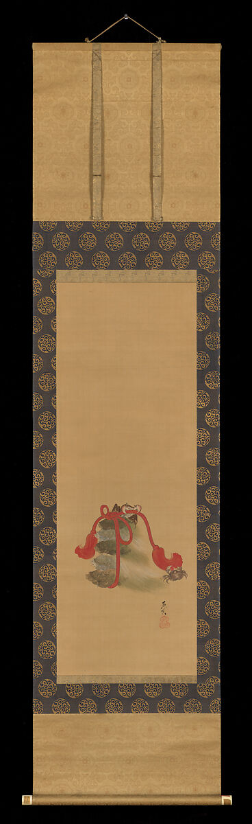 Tortoises and Crabs, Shibata Zeshin (Japanese, 1807–1891), Hanging scroll; ink on silk, Japan