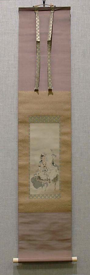 Kannon, Shibata Zeshin (Japanese, 1807–1891), Hanging scroll; color on silk, Japan