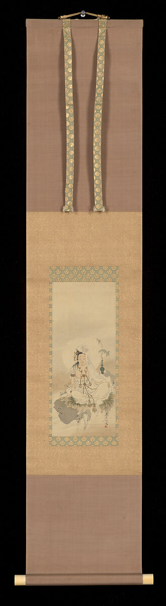 Kannon, Shibata Zeshin (Japanese, 1807–1891), Hanging scroll; color on silk, Japan