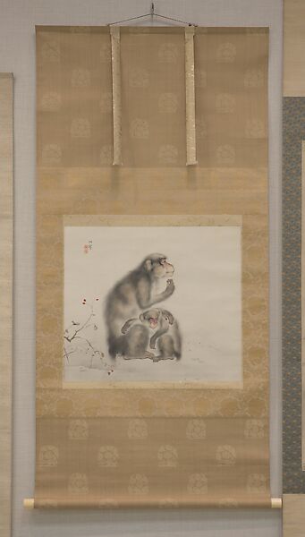 Monkeys, Hashimoto Kansetsu 橋本関雪 (Japanese, 1883–1945), Painting; watercolor on paper, Japan