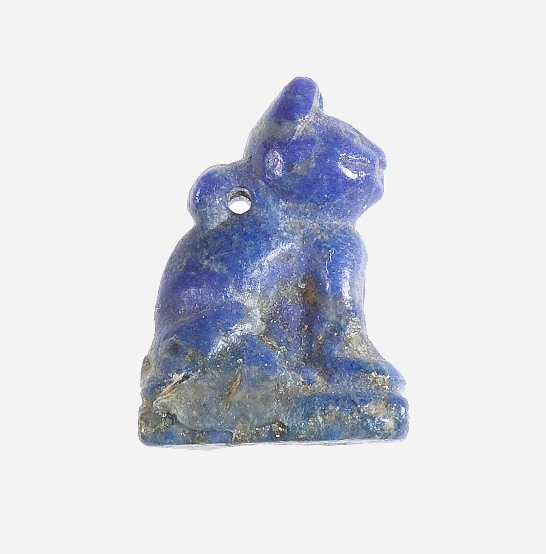 Amulet, cat, Lapis lazuli 