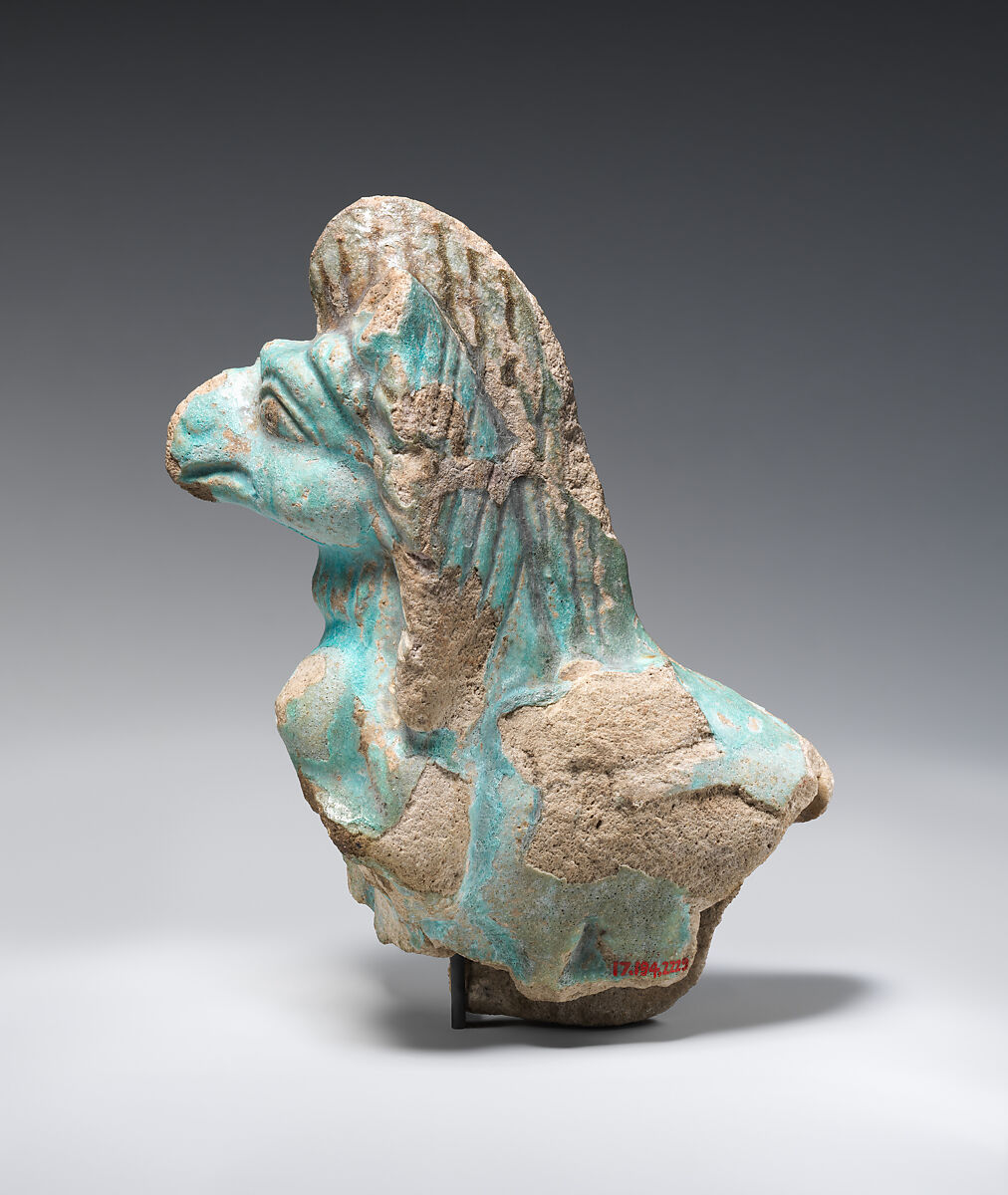 Nemesis in the form of a griffin, Faience