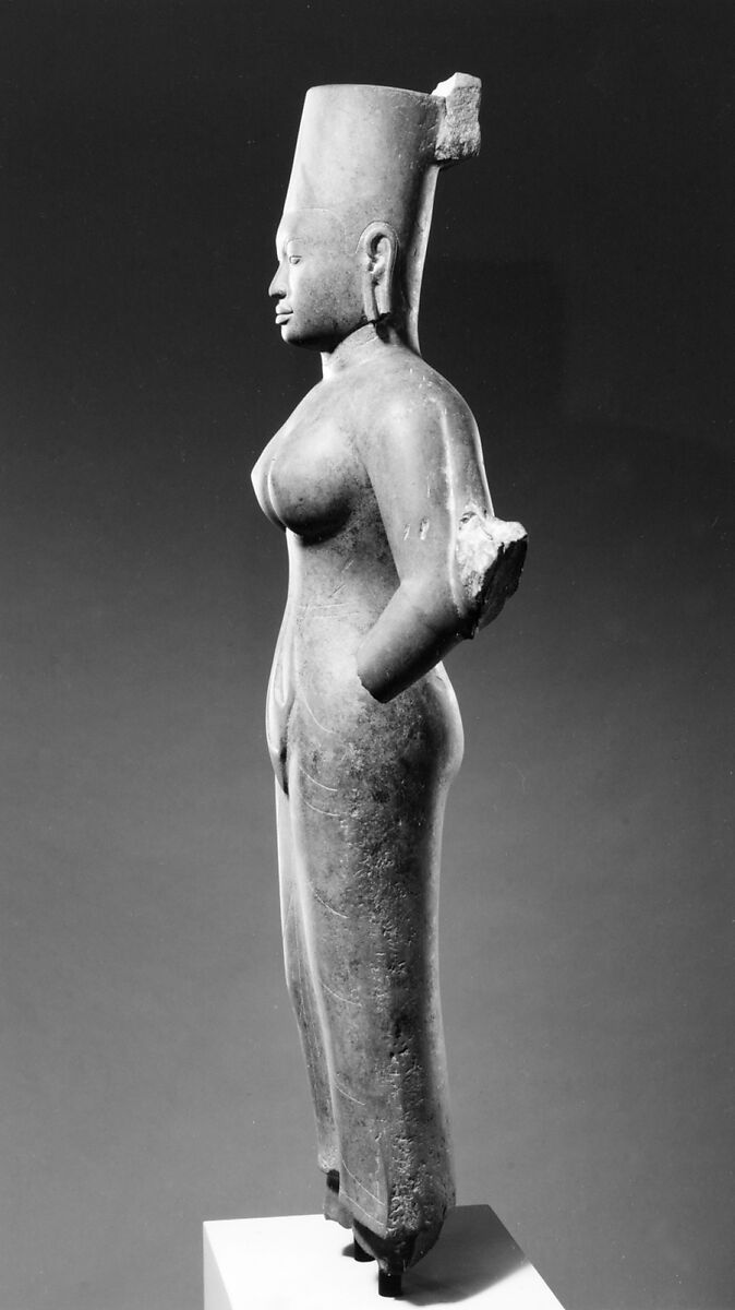 Standing Female Deity, probably Durga, Stone, Cambodia or Vietnam