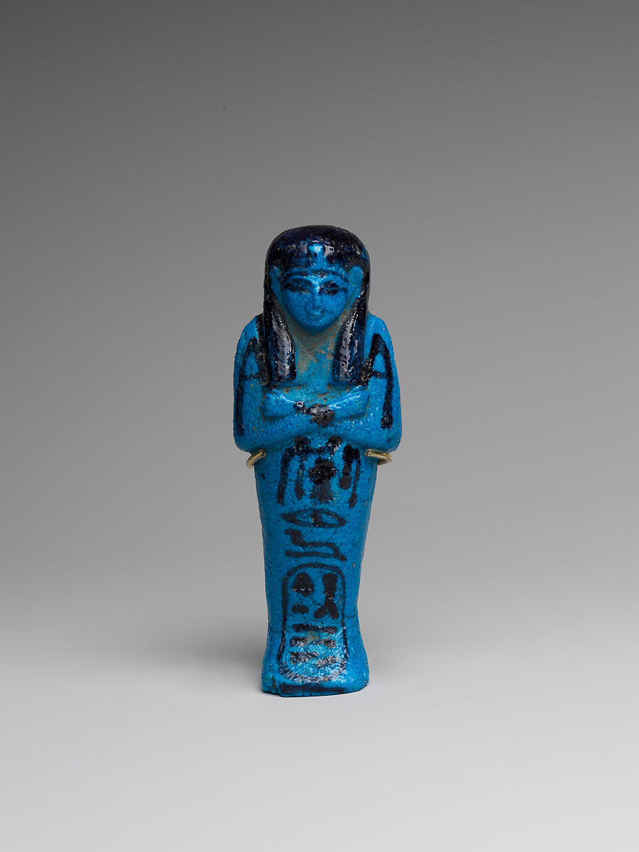 Shabti of the Adoratrice of Hathor ("Duahathor") Henettawy, wife of Painedjem I, Faience 