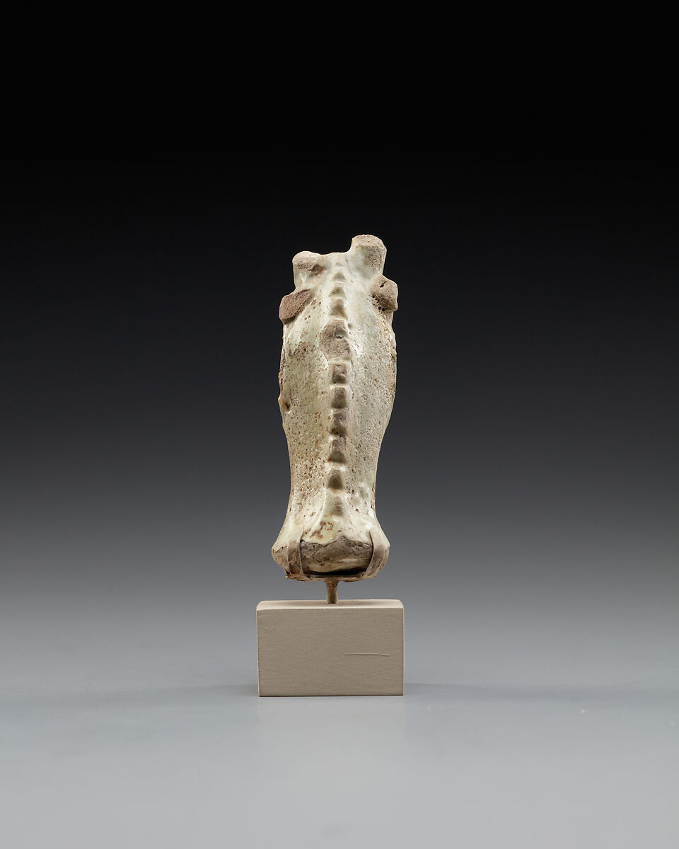 Head of a figure of a griffin, perhaps representing Nemesis, Faience