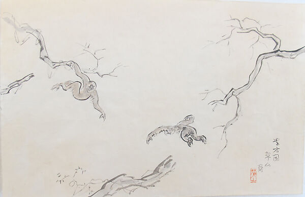 Monkeys, Miki Suizan (Japanese, 1887–1957), Ink, wash, color on paper, Japan