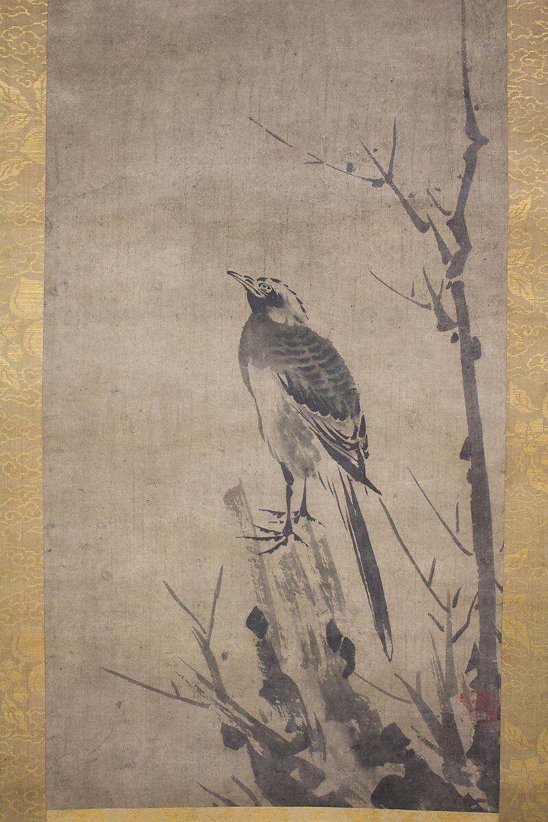 Bird, After Kenkō Shōkei (Japanese, active ca. 1478–ca. 1523), Paint on paper, Japan
