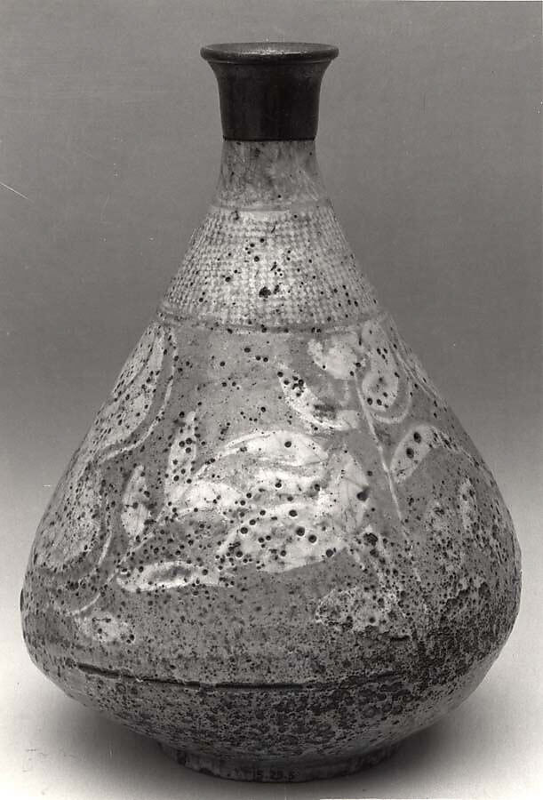 Bottle, Stoneware under buncheong glaze, Korea 