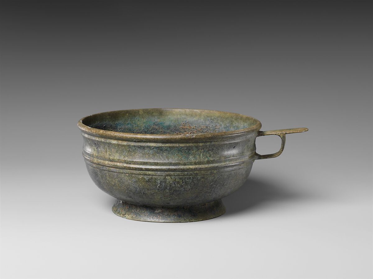 Cup with handle and foot ring, Bronze, Korea