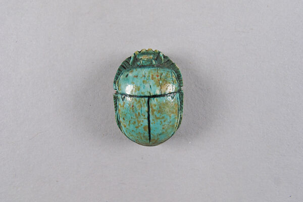Scarab Inscribed with a Blessing Related to Amun (Amun-Re), Glazed steatite