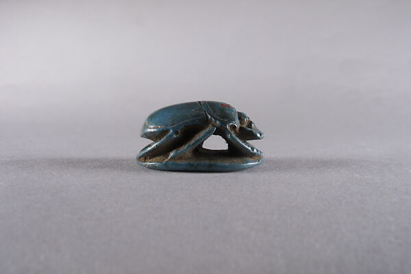 Scarab with blessing, Egyptian Blue