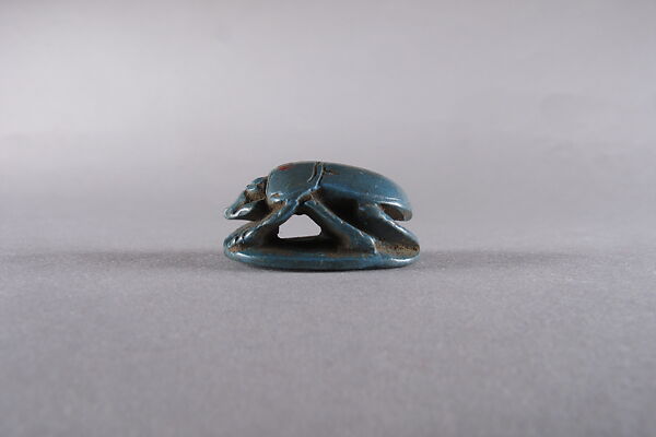Scarab with blessing, Egyptian Blue