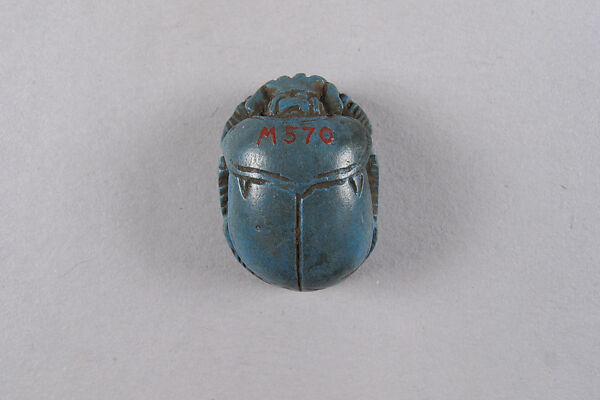 Scarab with blessing, Egyptian Blue