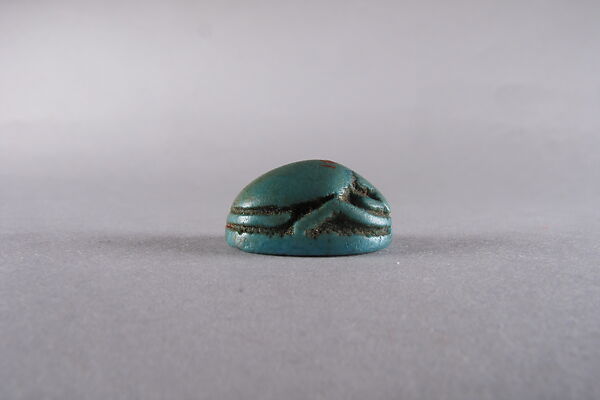 Scarab with Hieroglyphs, Faience