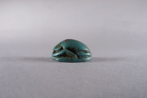 Scarab with Hieroglyphs, Faience