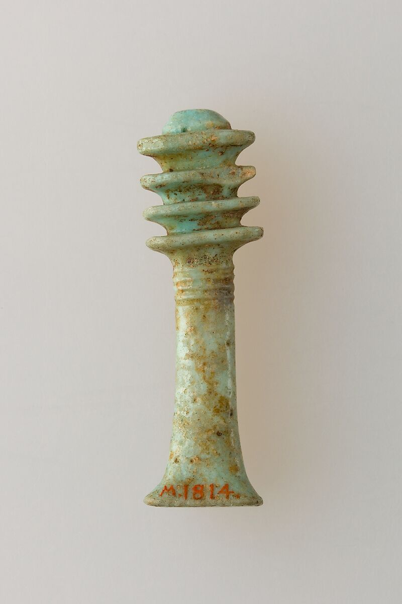 Djed pillar amulet, Faience 