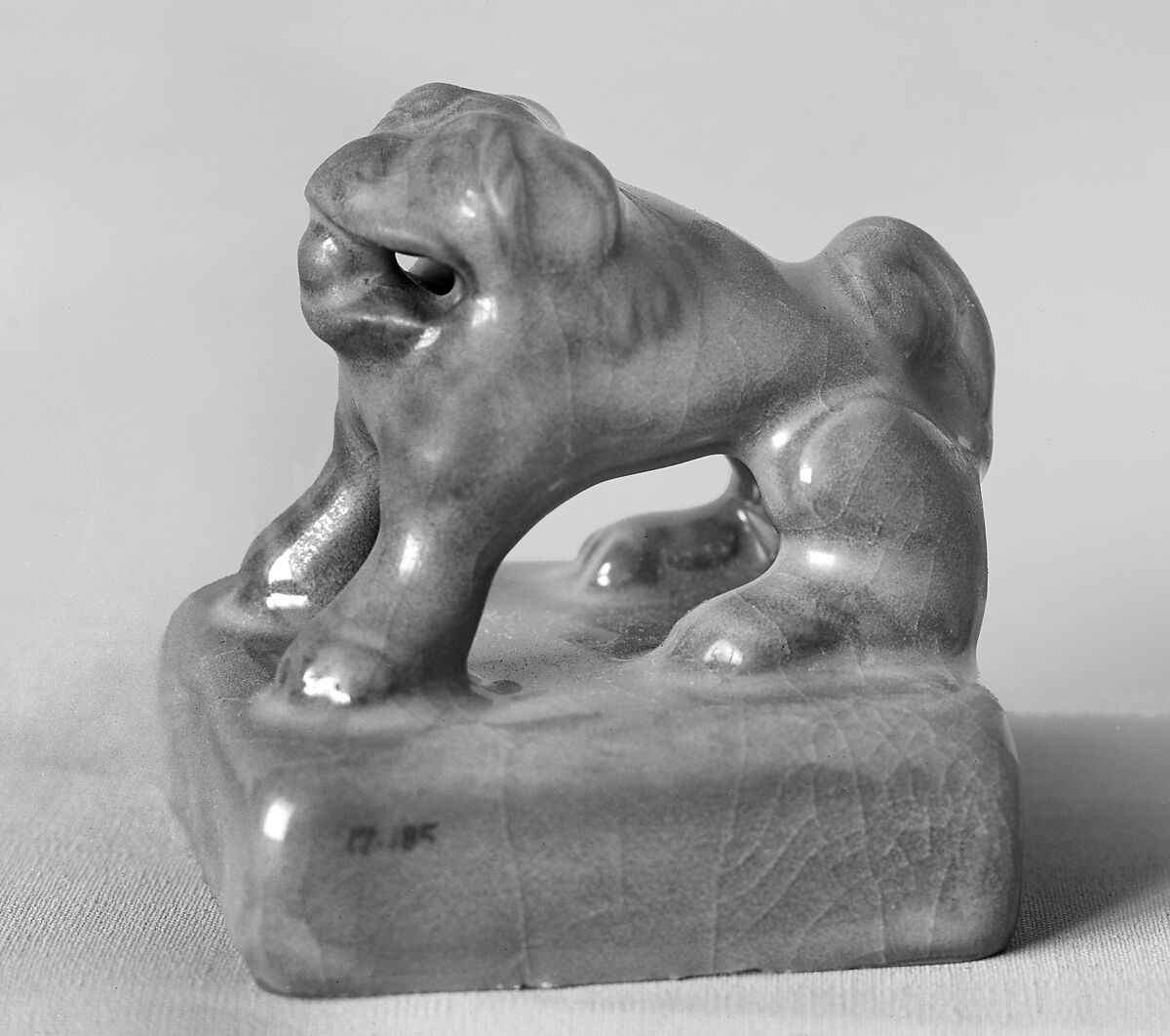 Lion, Grey clay covered with a celadon glaze, Korea 