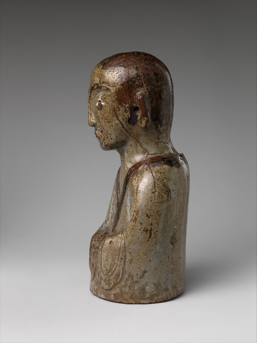 Arhat, Stoneware with iron-brown decoration under celadon glaze, Korea