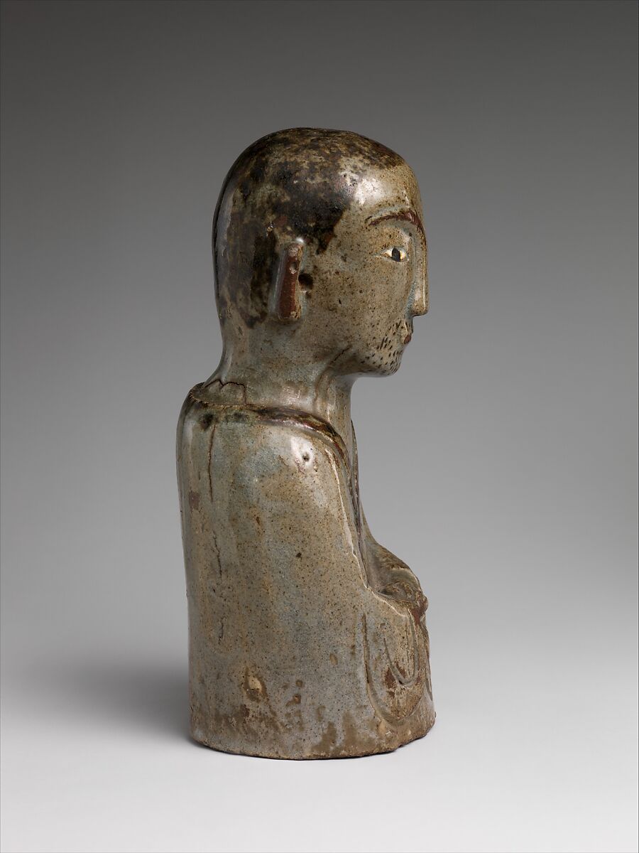 Arhat, Stoneware with iron-brown decoration under celadon glaze, Korea