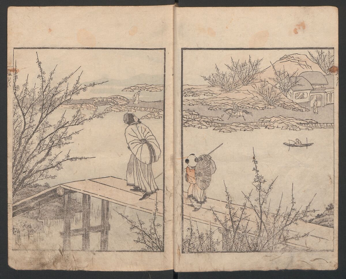 Album of Landscape Paintings by Ichiro Yashima (Ichirō gafu) 一老画譜, Yashima Gakutei 八島岳亭 (Japanese, 1786?–1868), Ink and color on paper, Japan