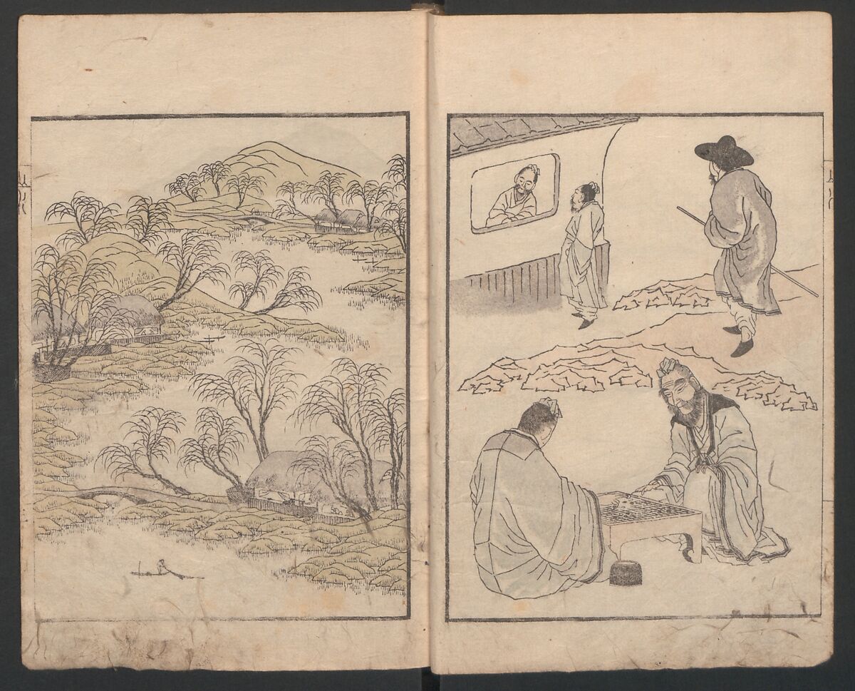 Album of Landscape Paintings by Ichiro Yashima (Ichirō gafu) 一老画譜, Yashima Gakutei 八島岳亭 (Japanese, 1786?–1868), Ink and color on paper, Japan