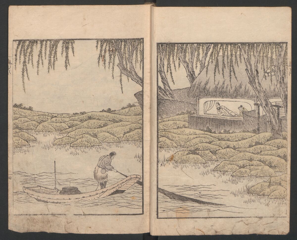 Album of Landscape Paintings by Ichiro Yashima (Ichirō gafu) 一老画譜, Yashima Gakutei 八島岳亭 (Japanese, 1786?–1868), Ink and color on paper, Japan