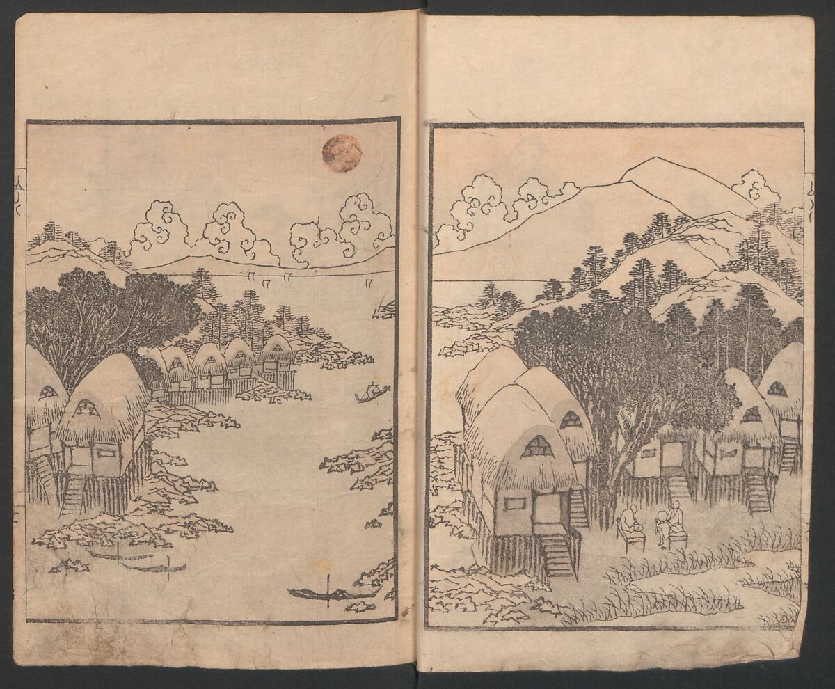 Album of Landscape Paintings by Ichiro Yashima (Ichirō gafu) 一老画譜, Yashima Gakutei 八島岳亭 (Japanese, 1786?–1868), Ink and color on paper, Japan