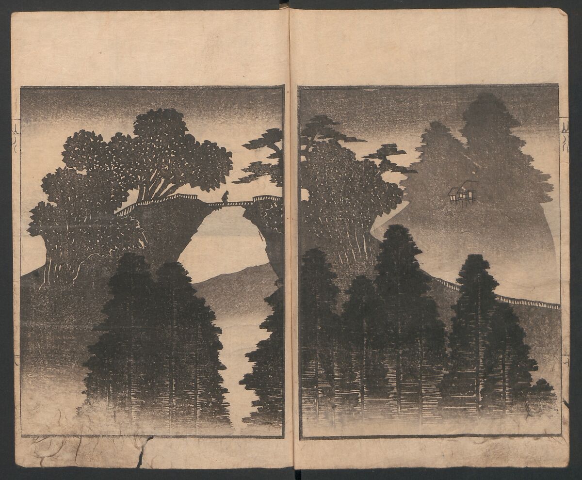 Album of Landscape Paintings by Ichiro Yashima (Ichirō gafu) 一老画譜, Yashima Gakutei 八島岳亭 (Japanese, 1786?–1868), Ink and color on paper, Japan
