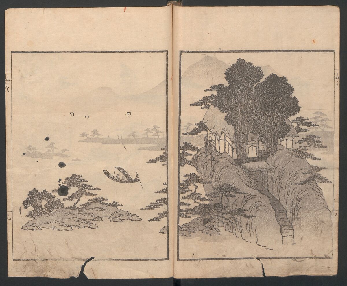Album of Landscape Paintings by Ichiro Yashima (Ichirō gafu) 一老画譜, Yashima Gakutei 八島岳亭 (Japanese, 1786?–1868), Ink and color on paper, Japan