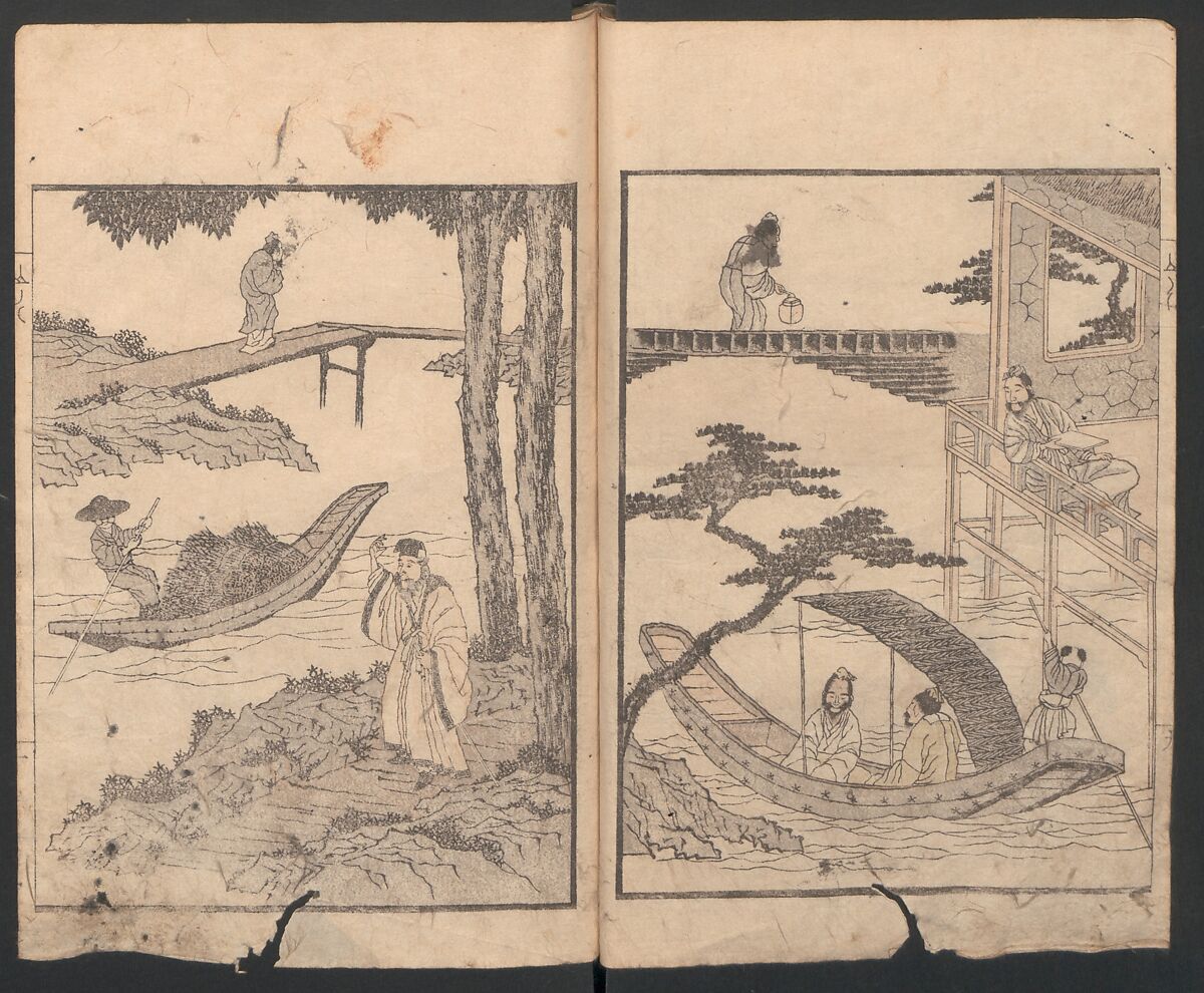 Album of Landscape Paintings by Ichiro Yashima (Ichirō gafu) 一老画譜, Yashima Gakutei 八島岳亭 (Japanese, 1786?–1868), Ink and color on paper, Japan