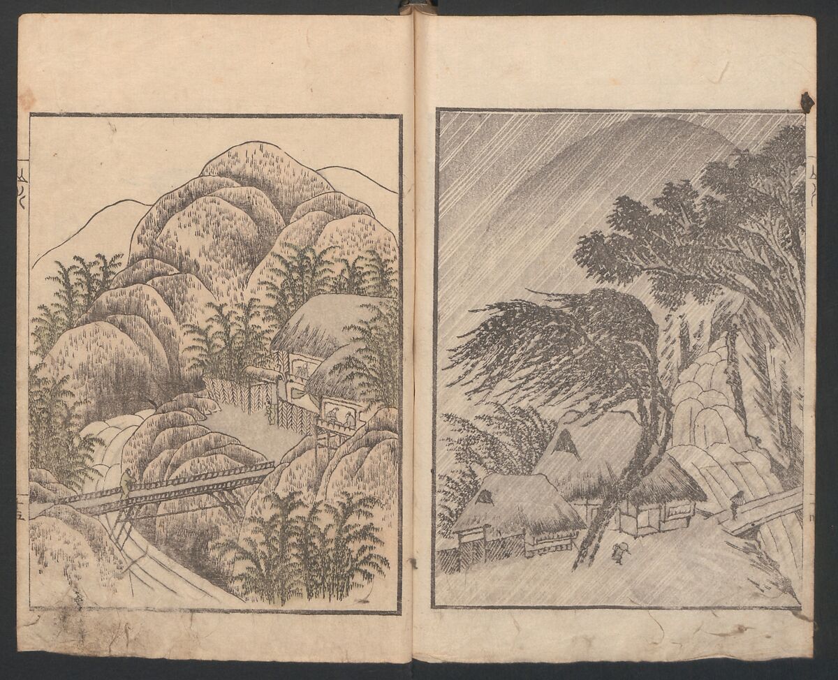 Album of Landscape Paintings by Ichiro Yashima (Ichirō gafu) 一老画譜, Yashima Gakutei 八島岳亭 (Japanese, 1786?–1868), Ink and color on paper, Japan