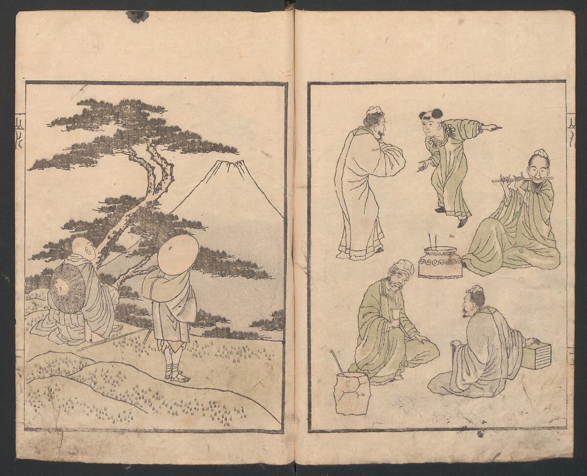 Album of Landscape Paintings by Ichiro Yashima (Ichirō gafu) 一老画譜, Yashima Gakutei 八島岳亭 (Japanese, 1786?–1868), Ink and color on paper, Japan