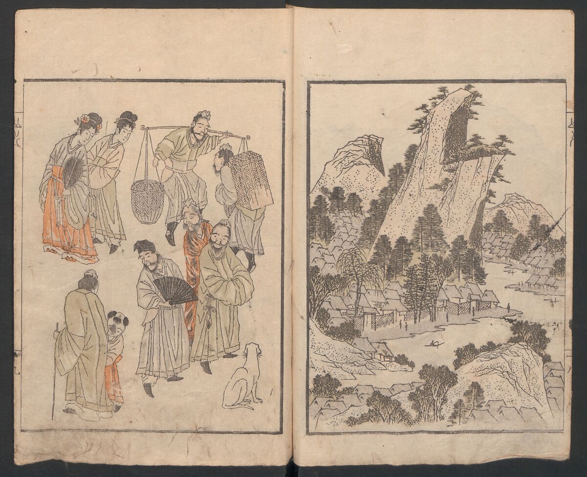 Album of Landscape Paintings by Ichiro Yashima (Ichirō gafu) 一老画譜, Yashima Gakutei 八島岳亭 (Japanese, 1786?–1868), Ink and color on paper, Japan