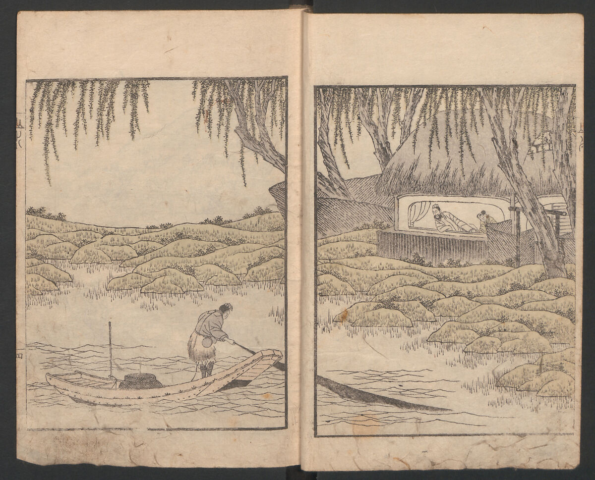 Album of Landscape Paintings by Ichiro Yashima (Ichirō gafu) 一老画譜, Yashima Gakutei 八島岳亭 (Japanese, 1786?–1868), Ink and color on paper, Japan 
