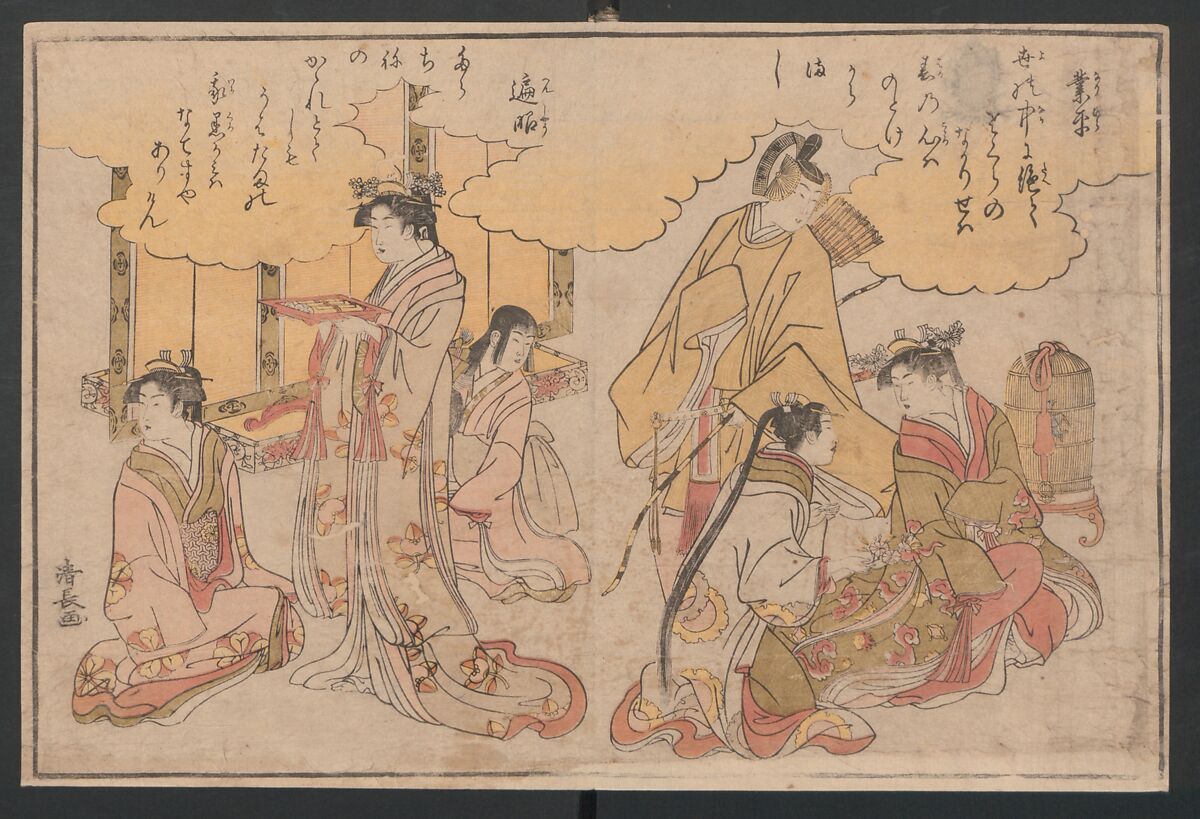 Twenty-four Illustrations of Poems of the Thirty-six Poets, Torii Kiyonaga (Japanese, 1752–1815), Ink and color on paper, Japan