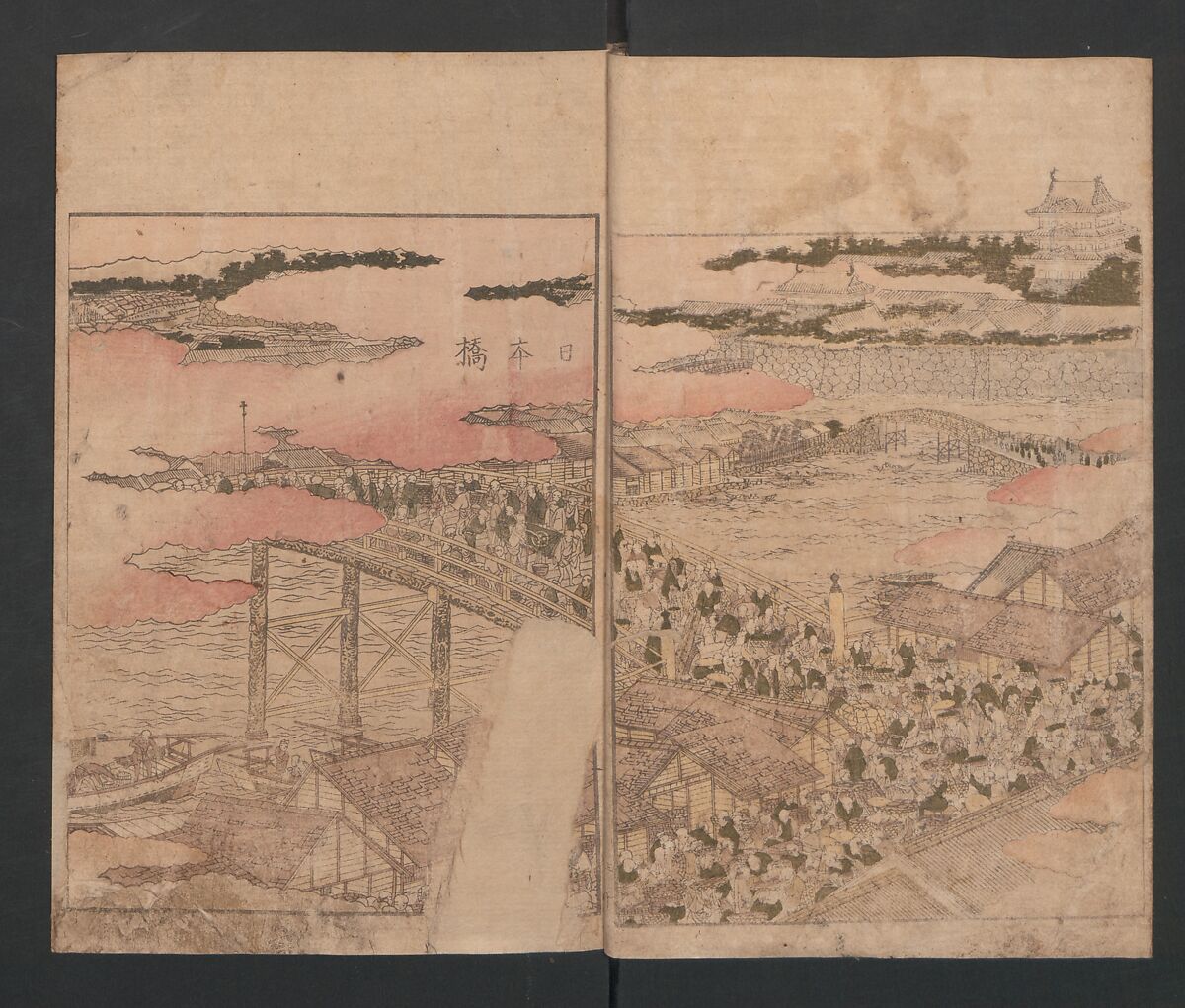 Illustrated Book of Outings in Edo (Ehon Azuma asobi) 画本東都遊; 東遊, Katsushika Hokusai 葛飾北斎 (Japanese, Tokyo (Edo) 1760–1849 Tokyo (Edo)), Three volumes; ink and color on paper, Japan