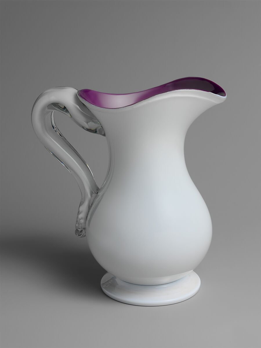 Pitcher, Blown glass, American 