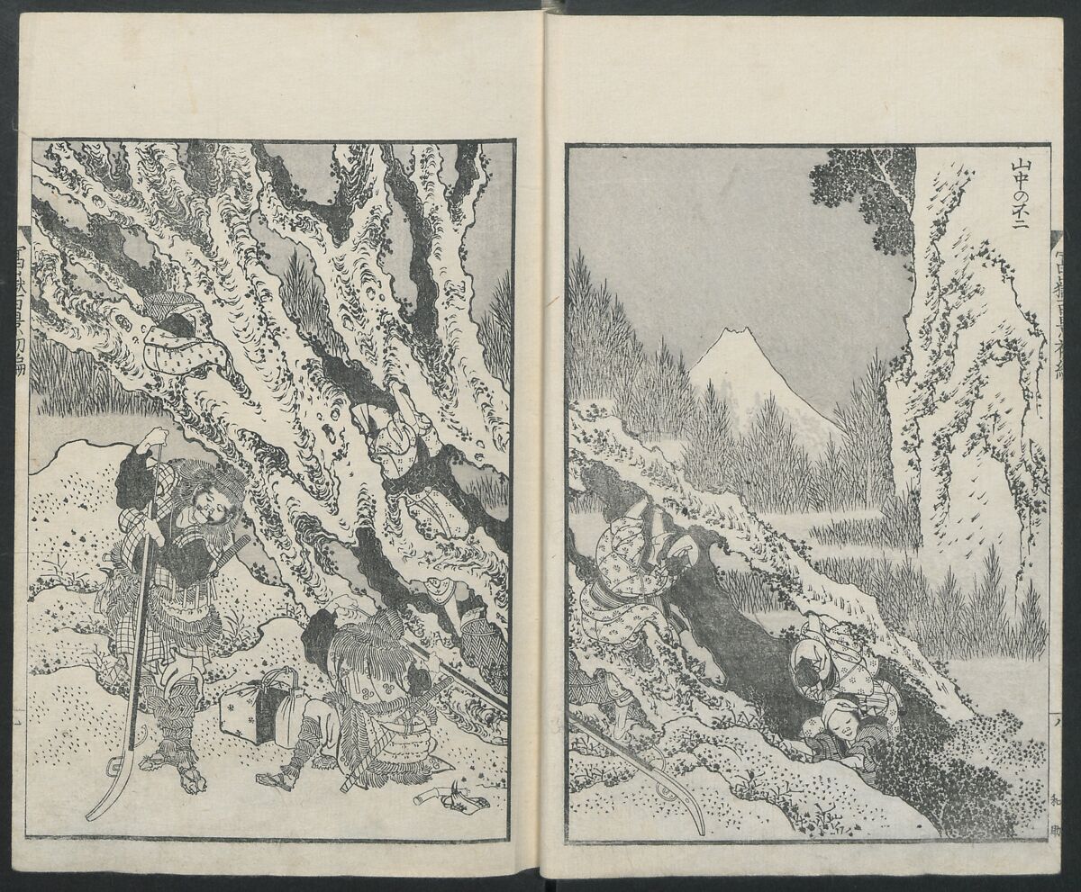 One Hundred Views of Mount Fuji (Fugaku Hyakkei shohen) 富嶽百景 初編, Katsushika Hokusai 葛飾北斎 (Japanese, Tokyo (Edo) 1760–1849 Tokyo (Edo)), Woodblock print; ink on paper, Japan