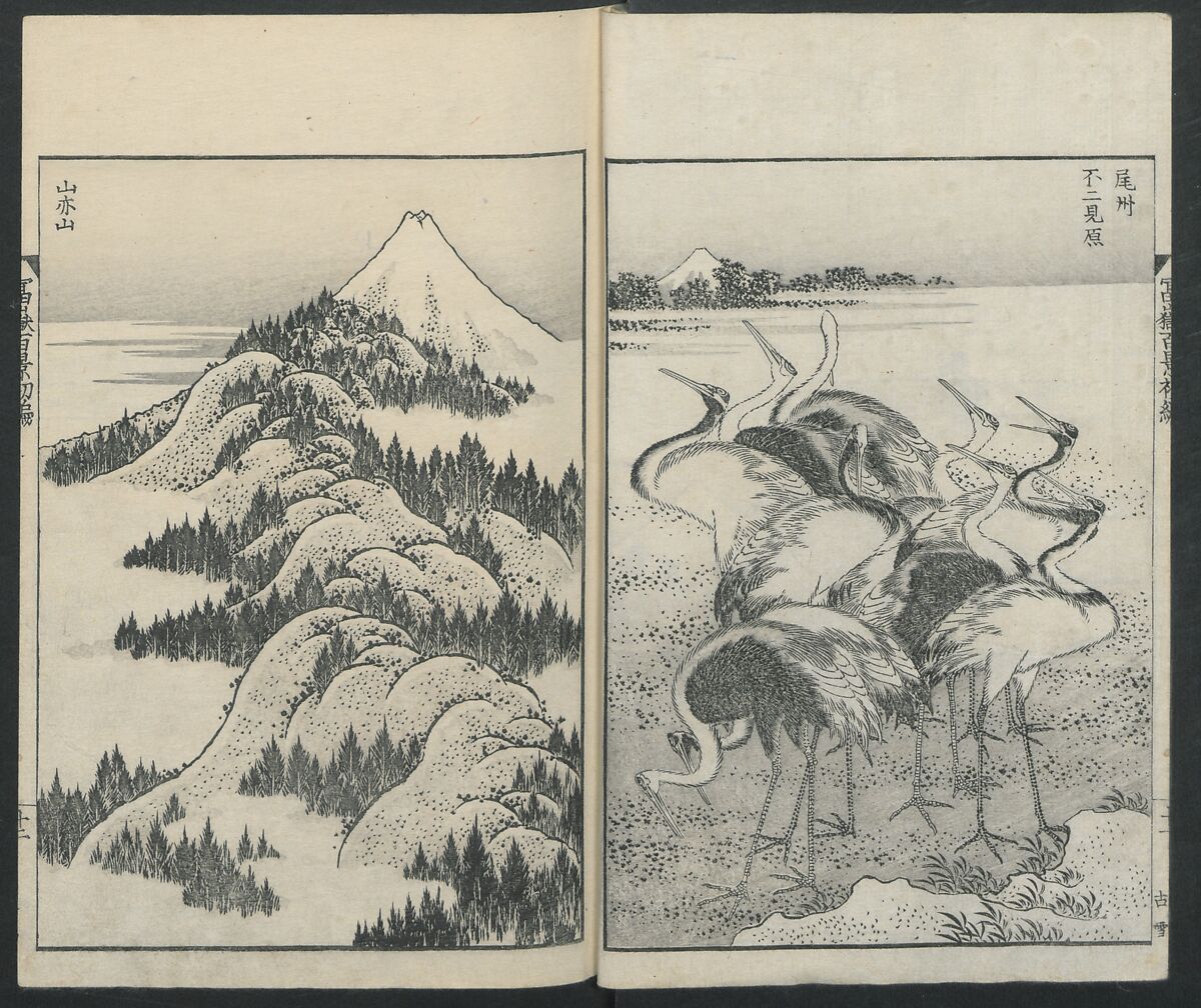 One Hundred Views of Mount Fuji (Fugaku Hyakkei shohen) 富嶽百景 初編, Katsushika Hokusai 葛飾北斎 (Japanese, Tokyo (Edo) 1760–1849 Tokyo (Edo)), Woodblock print; ink on paper, Japan