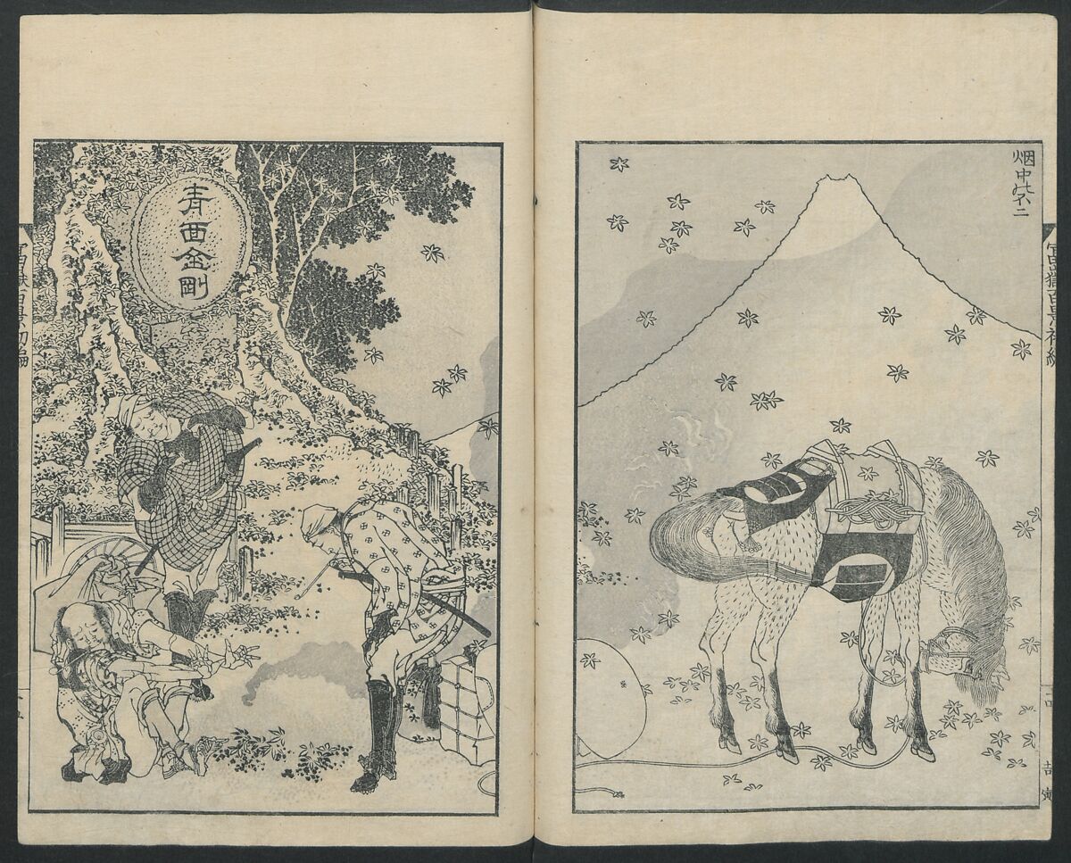 One Hundred Views of Mount Fuji (Fugaku Hyakkei shohen) 富嶽百景 初編, Katsushika Hokusai 葛飾北斎 (Japanese, Tokyo (Edo) 1760–1849 Tokyo (Edo)), Woodblock print; ink on paper, Japan