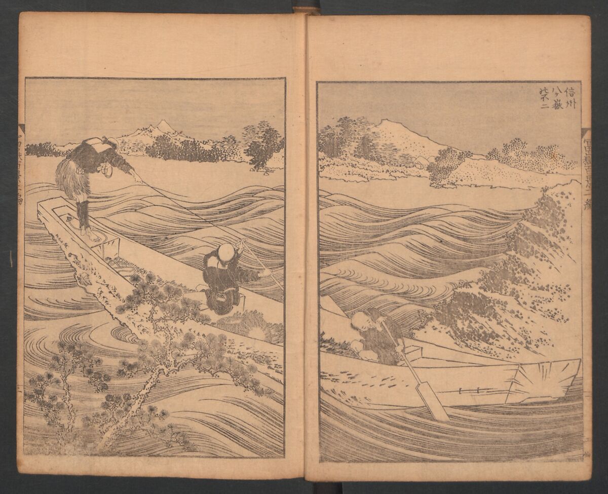 Mount Fuji of the Bamboo Grove, from One Hundred Views of Mount Fuji (Fugaku Hyakkei nihen), Katsushika Hokusai 葛飾北斎 (Japanese, Tokyo (Edo) 1760–1849 Tokyo (Edo)), Two volumes; woodblock print; ink on paper, Japan