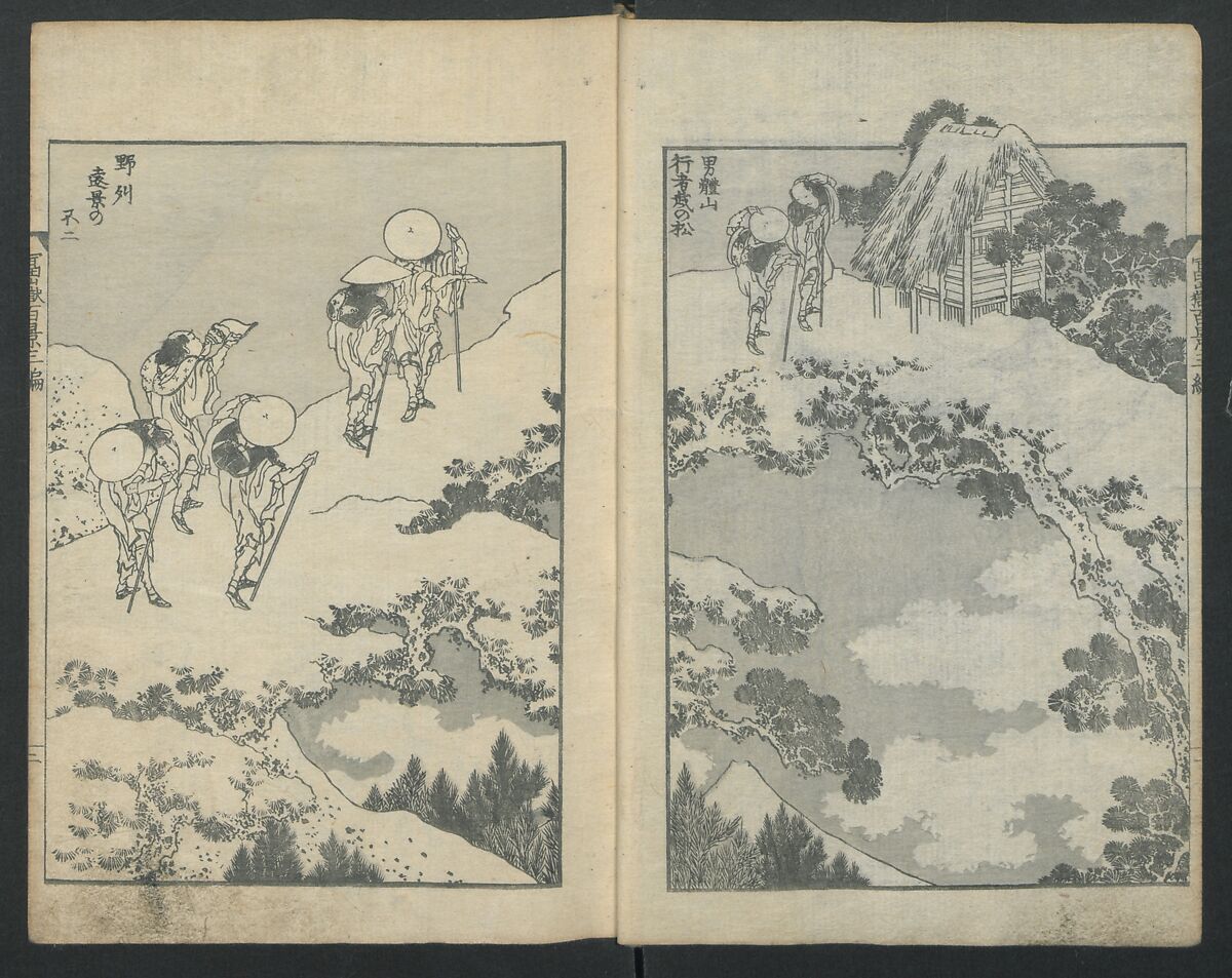 One Hundred Views of Mount Fuji (Fugaku Hyakkei sanpen) 富嶽百景[三編], Katsushika Hokusai 葛飾北斎 (Japanese, Tokyo (Edo) 1760–1849 Tokyo (Edo)), Woodblock print; ink on paper, Japan