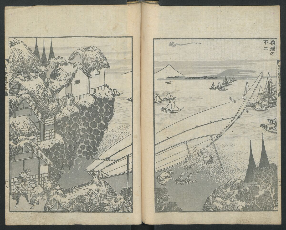 One Hundred Views of Mount Fuji (Fugaku Hyakkei sanpen) 富嶽百景[三編], Katsushika Hokusai 葛飾北斎 (Japanese, Tokyo (Edo) 1760–1849 Tokyo (Edo)), Woodblock print; ink on paper, Japan