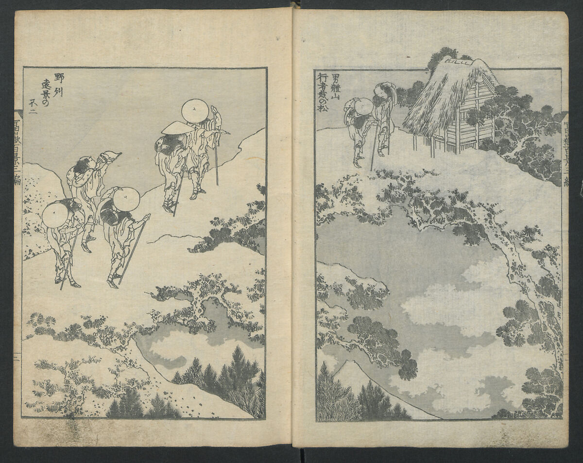 One Hundred Views of Mount Fuji (Fugaku Hyakkei sanpen) 富嶽百景[三編], Katsushika Hokusai 葛飾北斎 (Japanese, Tokyo (Edo) 1760–1849 Tokyo (Edo)), Woodblock print; ink on paper, Japan
