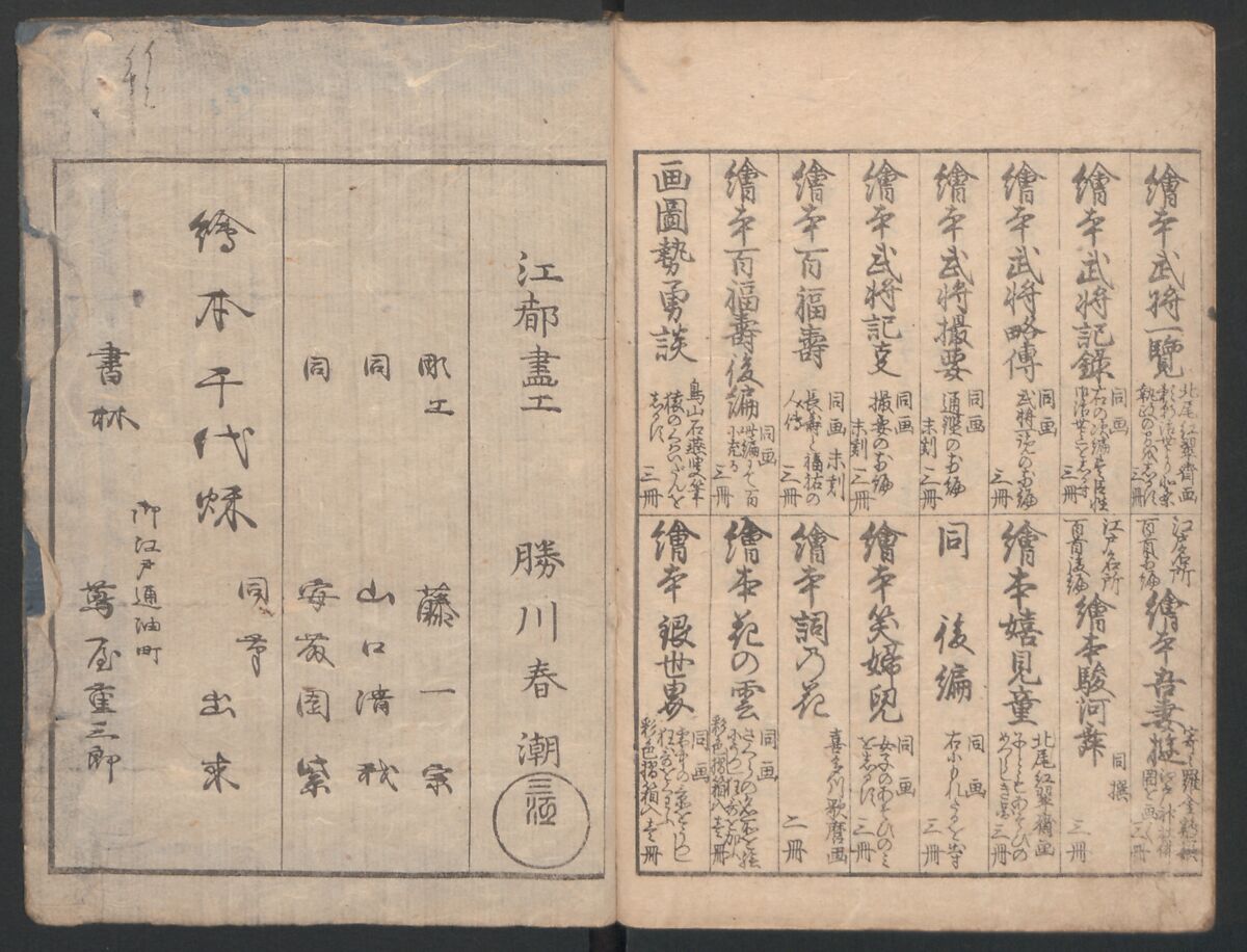Illustrated Book of Kyōka (comic poems) "Maple Bridge" (Ehon momiji bashi) 絵本紅葉橋, Katsukawa Shunchō 勝川春潮 (Japanese, active ca. 1783–95), Ink on paper, Japan